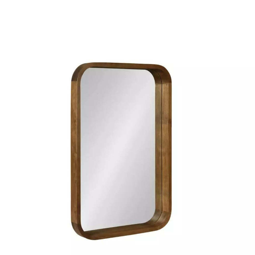 Kate and Laurel Hutton Modern Rectangle Rustic Brown Framed Mirror